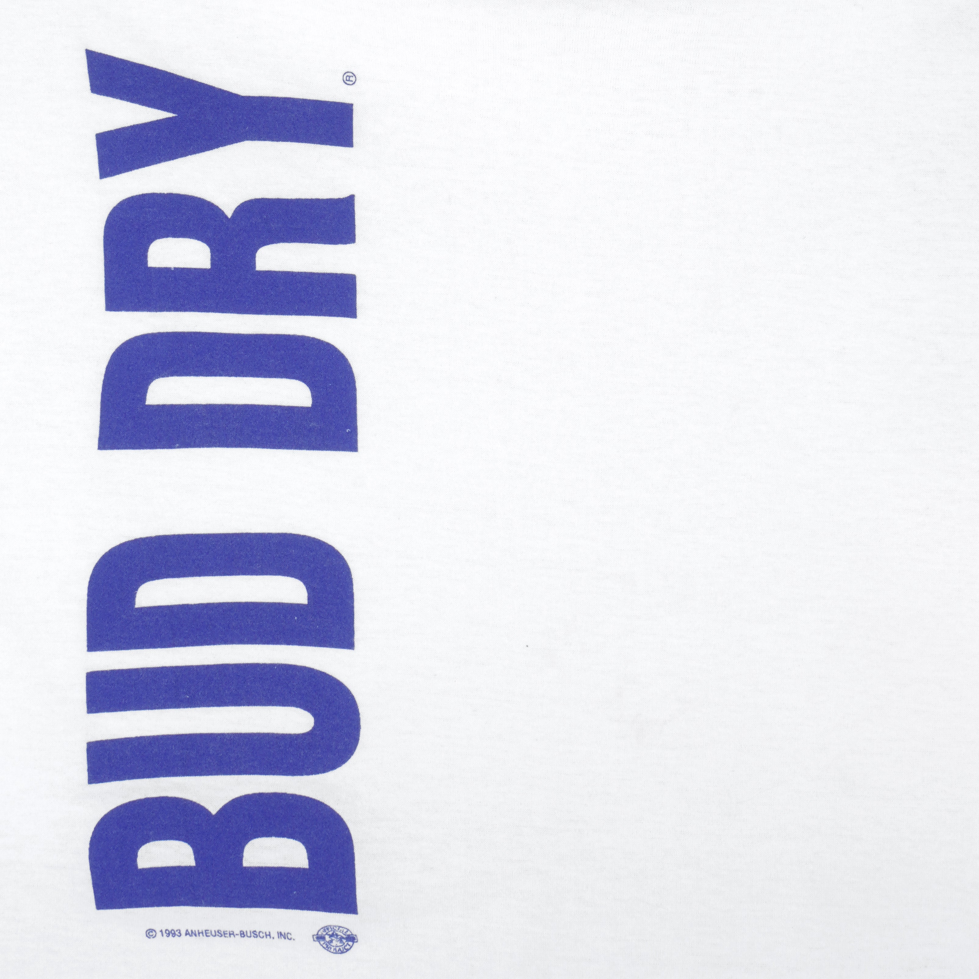 Budweiser - Bud Dry Single Stitch T-Shirt 1993 X-Large Vintage Retro