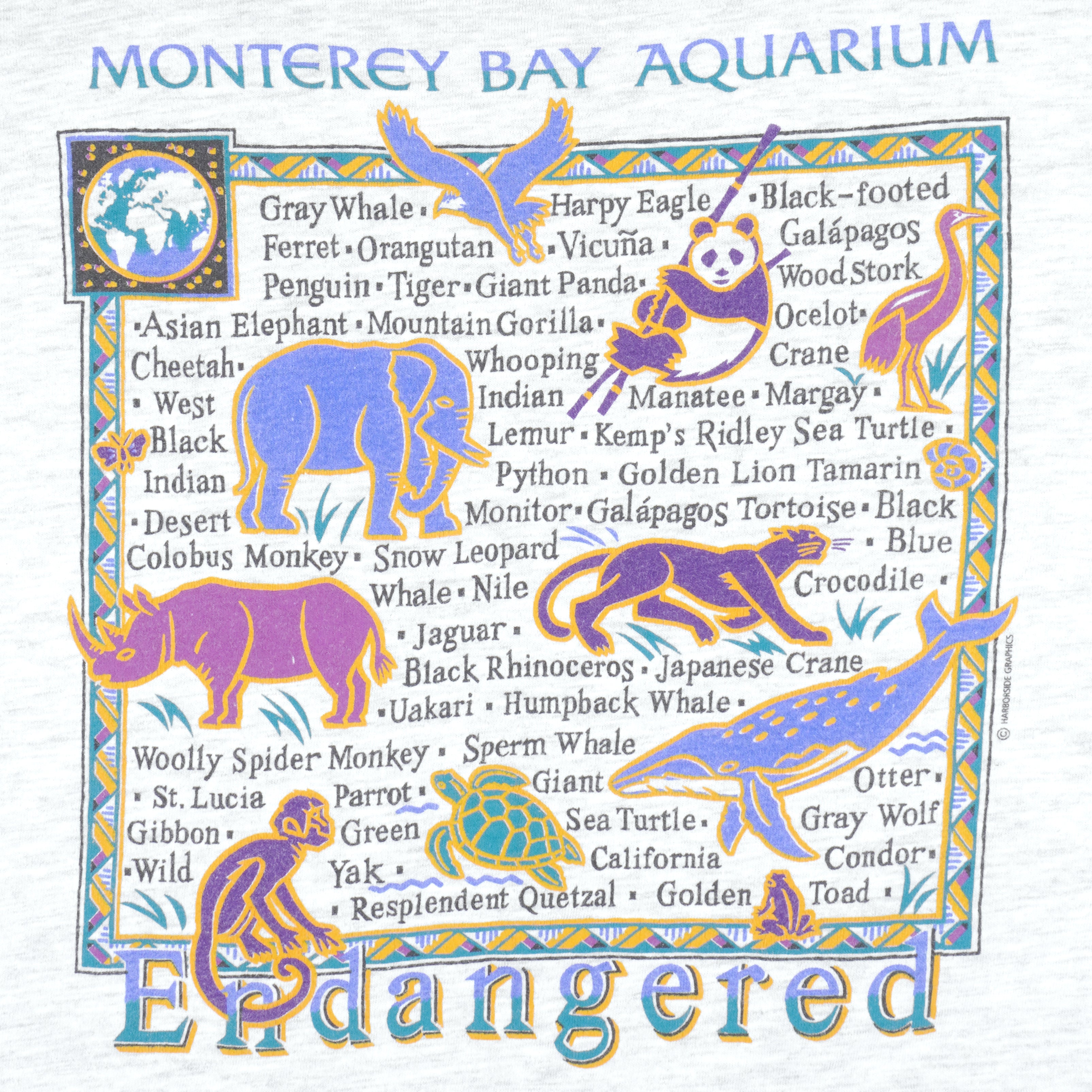 Vintage (Hanes) - Endangered Animals T-Shirt 1990s Medium Vintage Retro