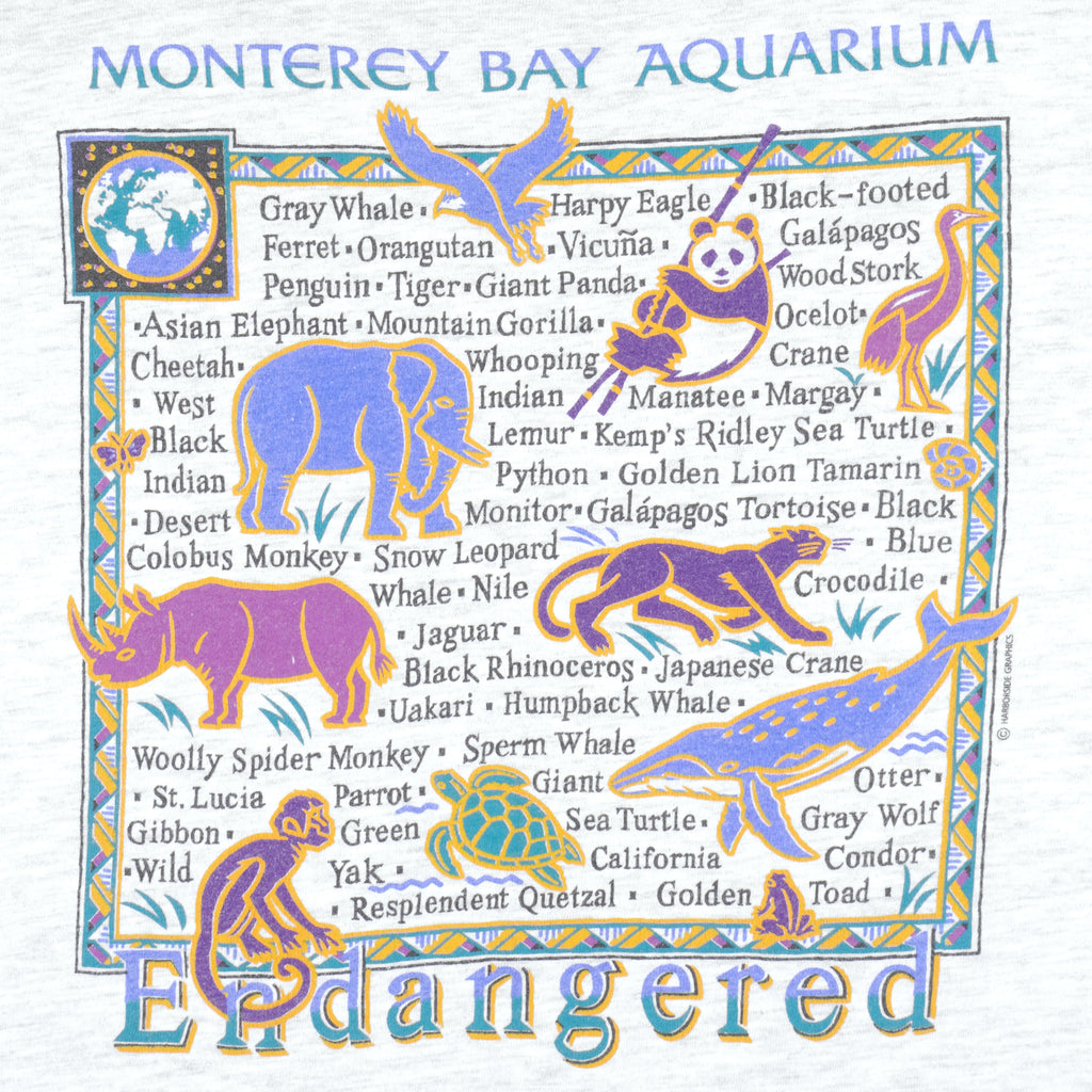Vintage (Hanes) - Endangered Animals T-Shirt 1990s Medium Vintage Retro