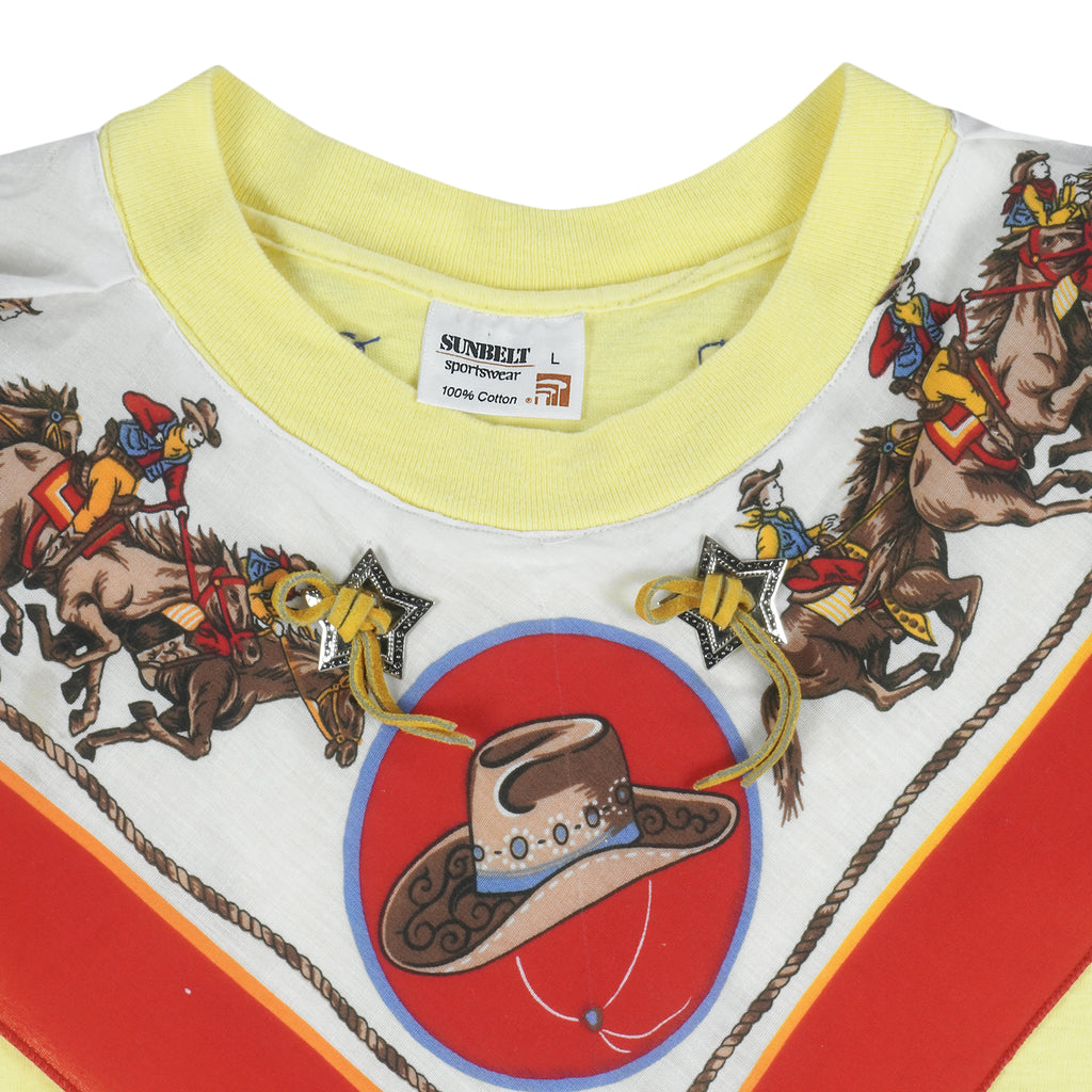 Vintage (Sunbelt) - Collection Cowboy Single Stitch T-Shirt 1990s Large Vintage Retro