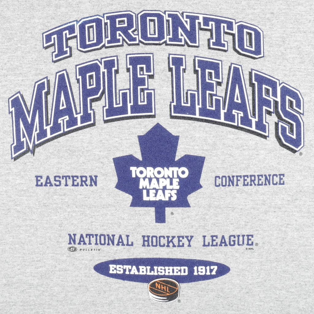 NHL (Bulletin) - Toronto Maple Leafs Crew Neck Sweatshirt 1990s X-Large Vintage Retro Hockey