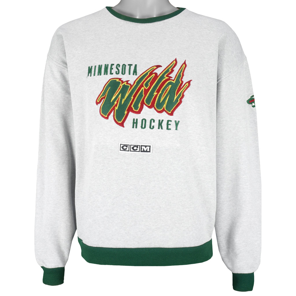 NHL (CCM) - Minnesota Wild Embroidered Sweatshirt 2000s Large Vintage Retro