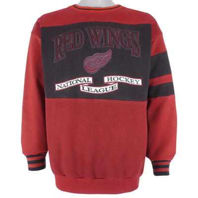 NHL (Logo Athletic) - Detroit Red Wings Crew Neck Sweatshirt 1990s X-Large