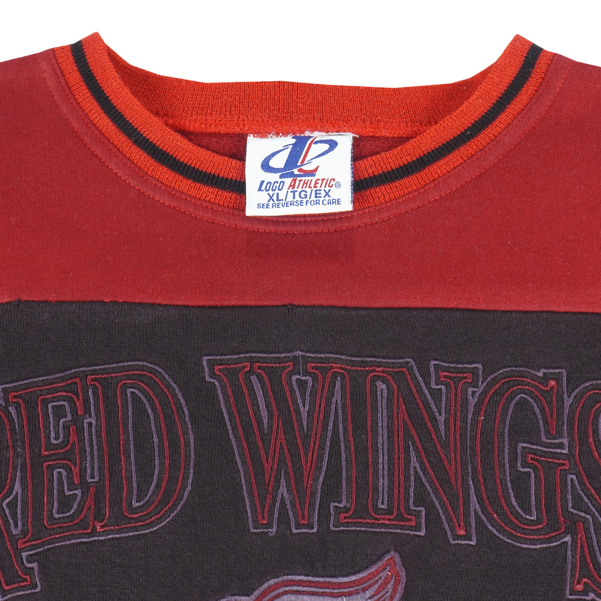 NHL (Logo Athletic) - Detroit Red Wings Crew Neck Sweatshirt 1990s X-Large Vintage Retro Hockey