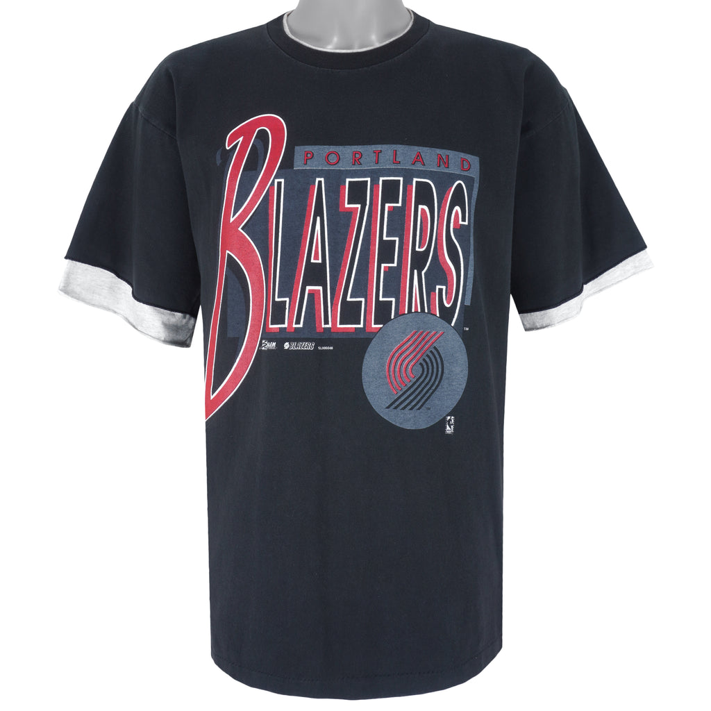 NBA (Salem) - Portland Trail Blazers Big Logo T-Shirt 1990s X-Large Vintage Retro Basketball
