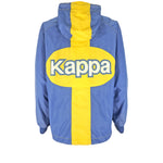 Kappa - Blue Big Logo & Spell-Out Hooded Windbreaker 1990s Large
