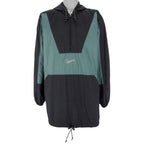 Nike - Black & Green Spell-Out Hooded Windbreaker 1990s X-Large Vintage Retro