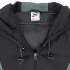 Nike - Black & Green Spell-Out Hooded Windbreaker 1990s X-Large Vintage Retro