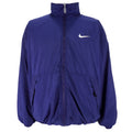 Nike - Blue & White Big Logo Reversible Windbreaker 1990s Large Vintage Retro