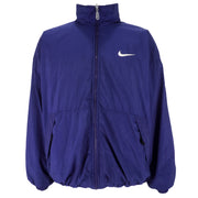 Nike - Blue & White Big Logo Reversible Windbreaker 1990s Large Vintage Retro