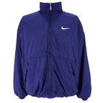 Nike - Blue & White Big Logo Reversible Windbreaker 1990s Large