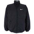Nike - Black & White Big Logo Reversible Windbreaker 1990s Medium Vintage Retro