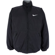 Nike - Black & White Big Logo Reversible Windbreaker 1990s Medium Vintage Retro