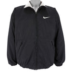 Nike - Black & White Big Logo Reversible Windbreaker 1990s Medium Vintage Retro