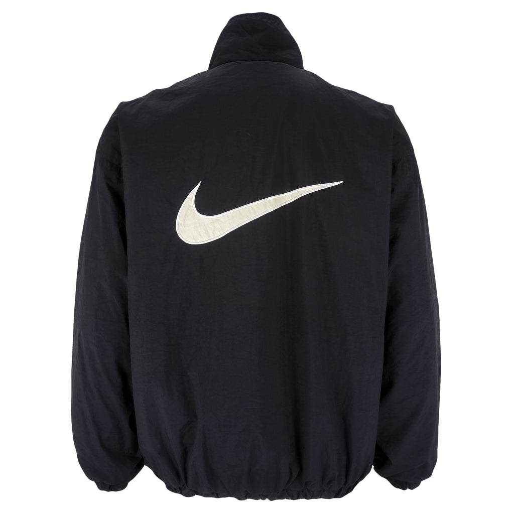 Nike - Black & White Big Logo Reversible Windbreaker 1990s Medium Vintage Retroo