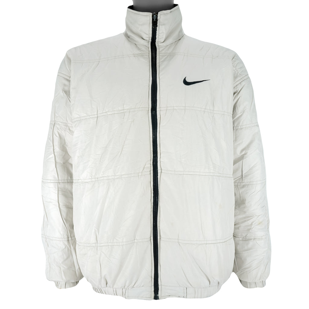 Nike - Black & White Big Logo Reversible Windbreaker 1990s Medium