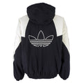 Adidas - Black & White Big Logo Hooded Windbreaker 1990s Large Vintage Retro