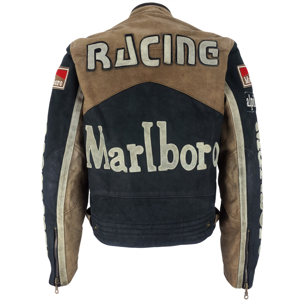 Vintage - Black & Brown Marlboro Champion Team Racing Jacket 1990s Medium Vintage Retro