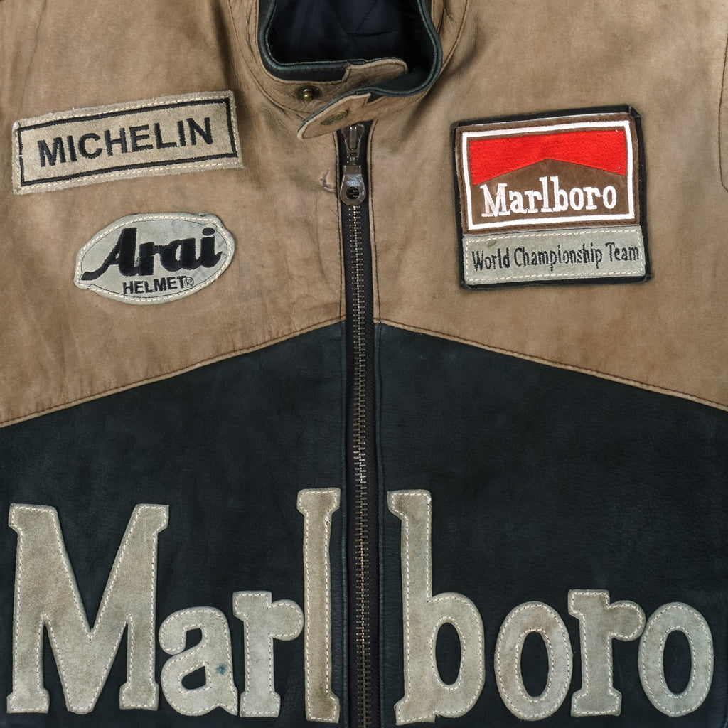 Vintage - Black & Brown Marlboro Champion Team Racing Jacket 1990s Medium Vintage Retro