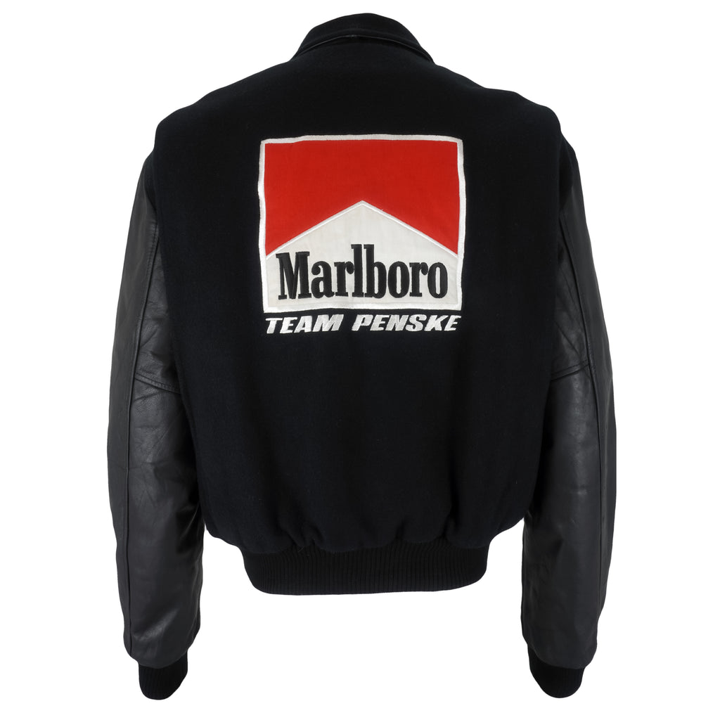 Vintage (Marlboro) Black Team Penske Leather Racing Jacket 1990s