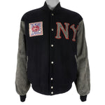 MLB (The Negro Leagues) - New York Black Yankees Leather Jacket 1990s Large Vintage Retro Baseball