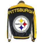 NFL (GIII) - Pittsburgh Steelers Leather Jacket 1990s Medium Vintage Retro Football