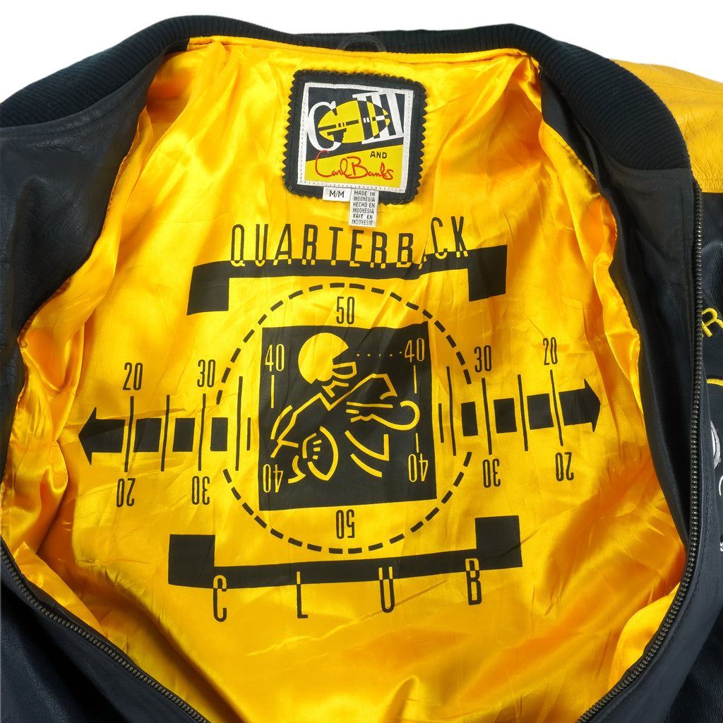 NFL (GIII) - Pittsburgh Steelers Leather Jacket 1990s Medium Vintage Retro Football