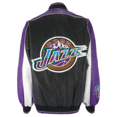 NBA - Utah Jazz Spell-Out Leather Jacket 1990s Large