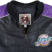 NBA - Utah Jazz Spell-Out Leather Jacket 1990s Large