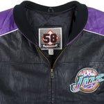 NBA - Utah Jazz Spell-Out Leather Jacket 1990s Large