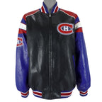 NHL (GIII) - Montreal Canadiens Faux Leather Jacket 1990s X-Large Vintage Retro Hockey