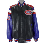 NHL (GIII) - Montreal Canadiens Faux Leather Jacket 1990s X-Large Vintage Retro Hockey
