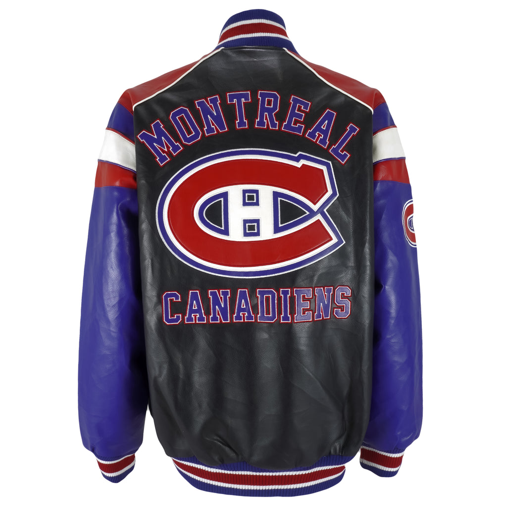 NHL (GIII) - Montreal Canadiens Faux Leather Jacket 1990s X-Large Vintage Retro Hockey