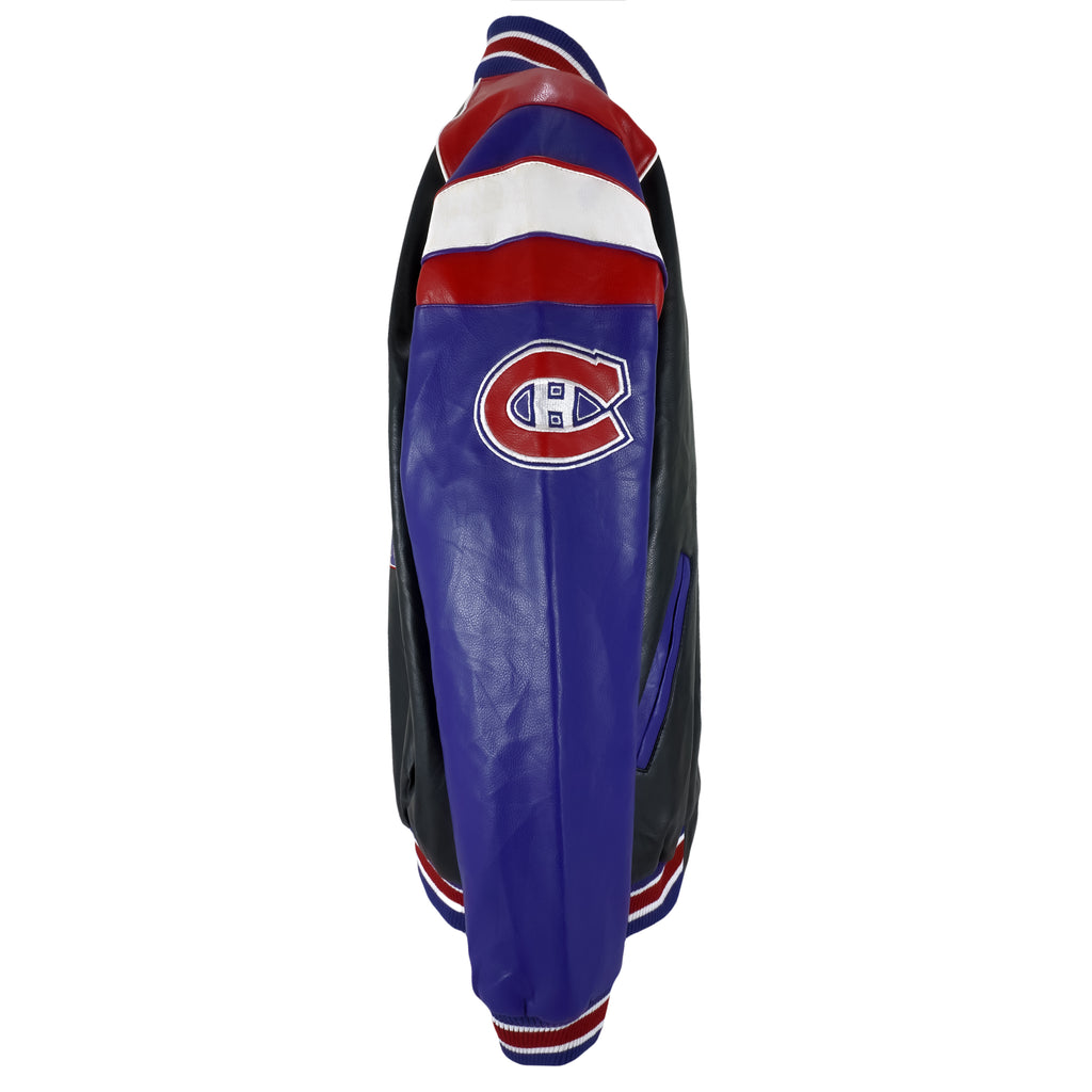 NHL (GIII) - Montreal Canadiens Faux Leather Jacket 1990s X-Large Vintage Retro Hockey