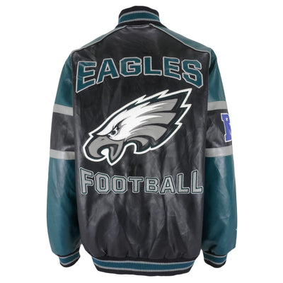 NFL - Philadelphia Eagles Faux Leather Jacket 1990s X-Large
