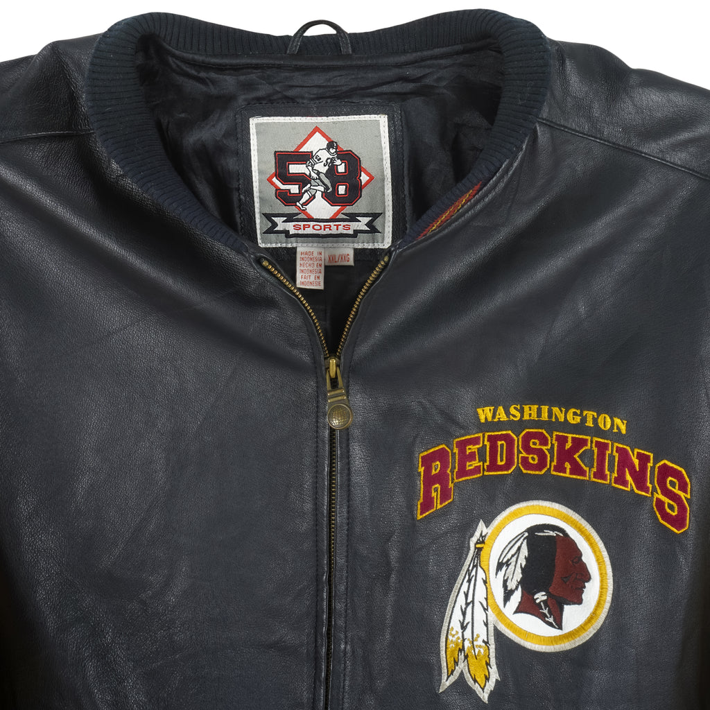 NFL (58 Sports) - Washington Redskins Leather Jacket 1990s XX-Large Vintage Retro Football
