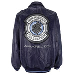 Rocawear - Blue Spell-Out Zip-Up Leather Jacket 1999 XX-Large Vintage Retro