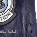 Rocawear - Blue Spell-Out Zip-Up Leather Jacket 1999 XX-Large Vintage Retro