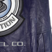 Rocawear - Blue Spell-Out Zip-Up Leather Jacket 1999 XX-Large Vintage Retro