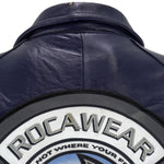 Rocawear - Blue Spell-Out Zip-Up Leather Jacket 1999 XX-Large Vintage Retro