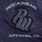 Rocawear - Blue Spell-Out Zip-Up Leather Jacket 1999 XX-Large Vintage Retro