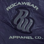 Rocawear - Blue Spell-Out Zip-Up Leather Jacket 1999 XX-Large Vintage Retro