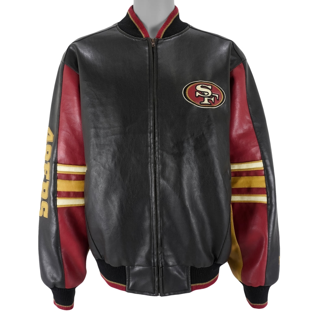 NFL - San Francisco 49ers Faux Leather Jacket 1990s Large Vintage Retro Football