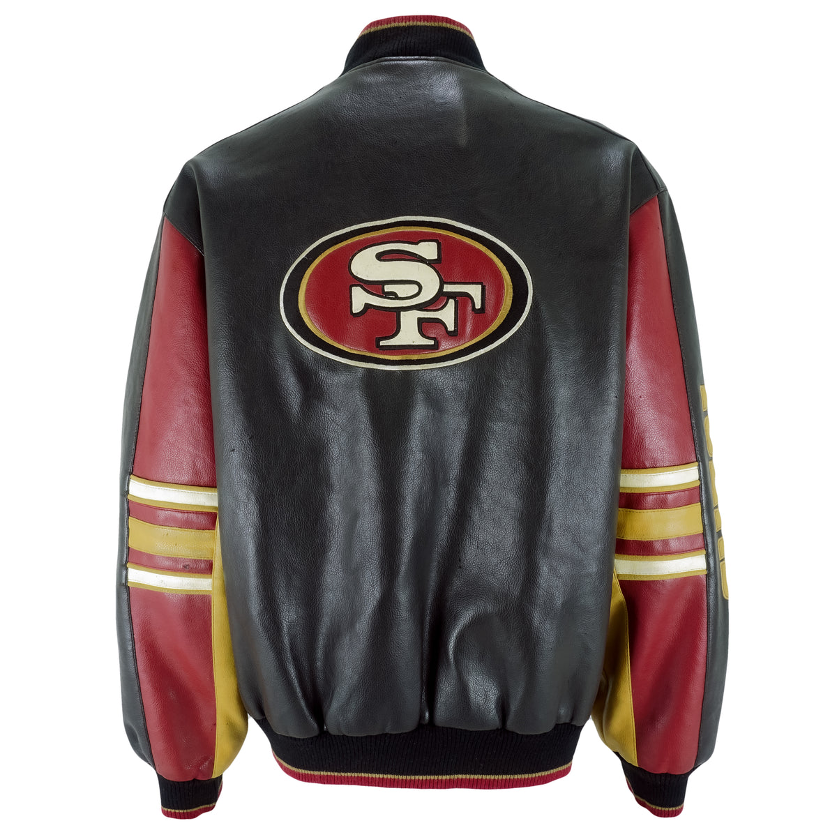 NFL - San Francisco 49ers Faux Leather Jacket 1990s Large Vintage Retro Football