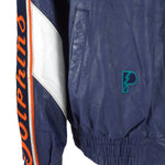 NFL (Pro Player) - Miami Dolphins Big Logo Leather Jacket 1990s X-Large Vintage Retro Football