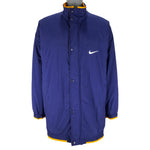Nike - Blue with Yellow Spell-Out Jacket 1990s X-Large Vintage Retro