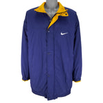 Nike - Blue with Yellow Spell-Out Jacket 1990s X-Large Vintage Retro