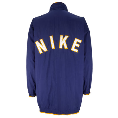 Nike - Blue with Yellow Spell-Out Jacket 1990s X-Large