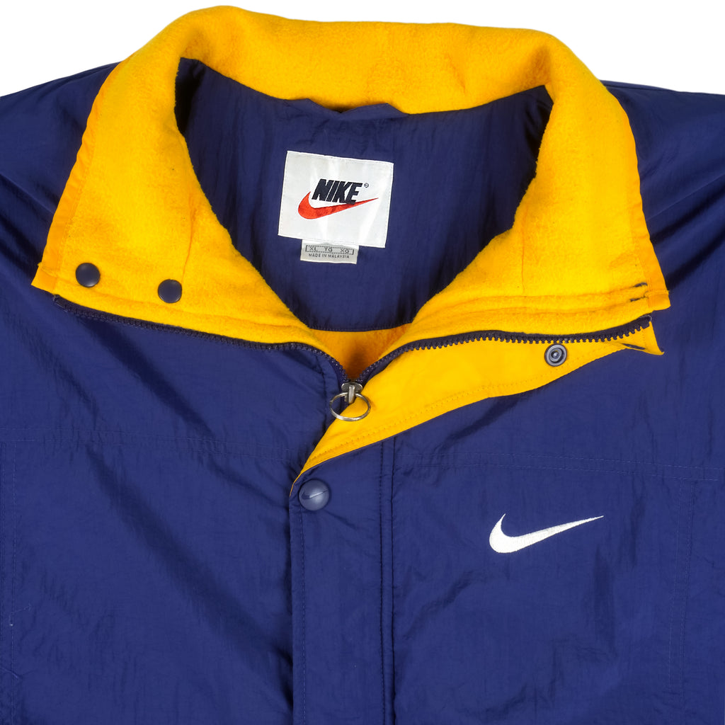 Nike - Blue with Yellow Spell-Out Jacket 1990s X-Large Vintage Retro