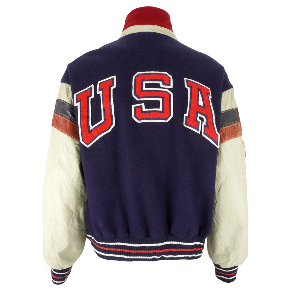 Vintage- USA Olympic Training Center Leather Jacket 1996 X-Large Vintage Retro